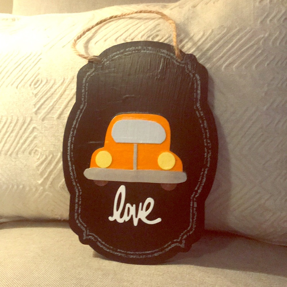 Homemade vw bug plaque